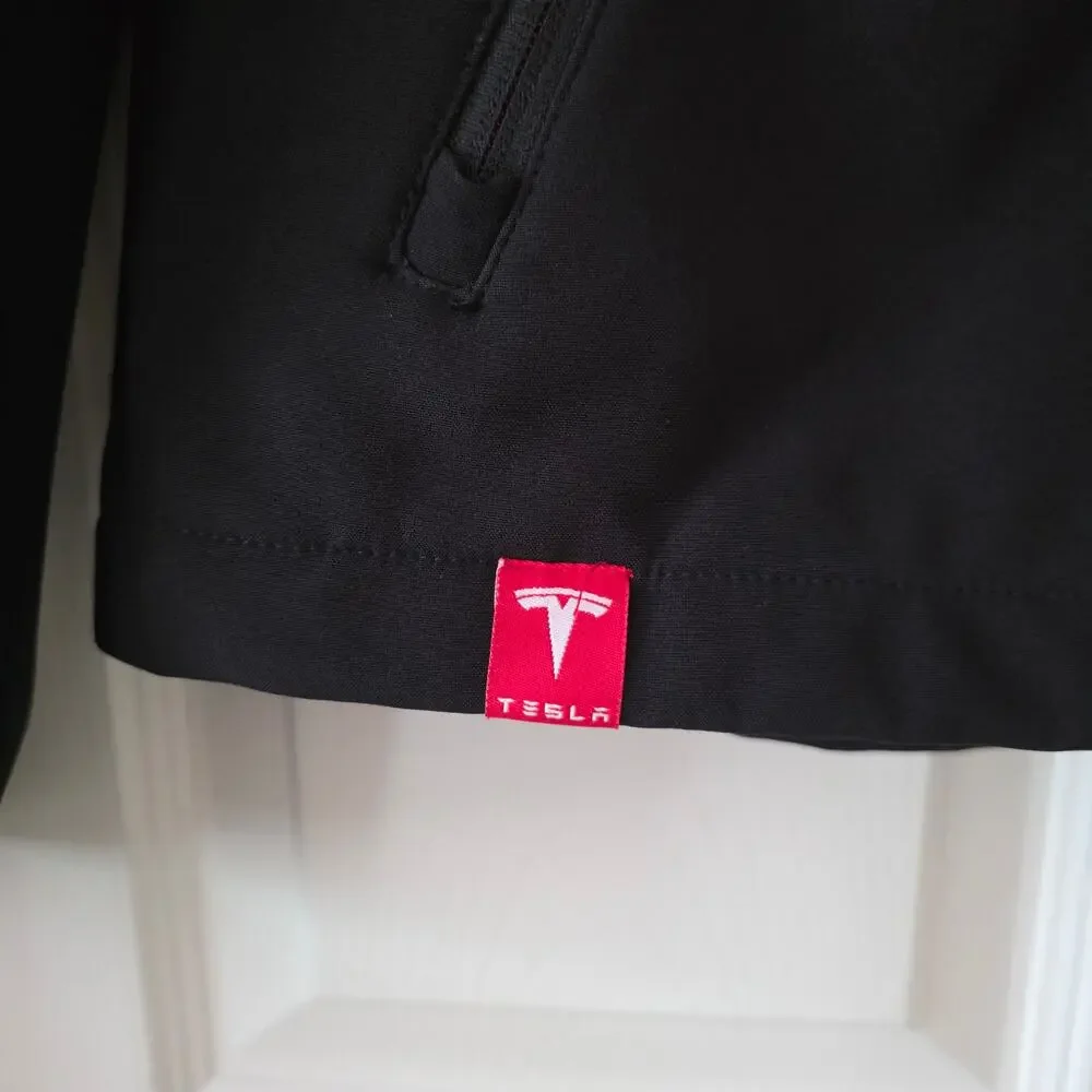 Tesla Corporate Softshell Full-Zip Black/Red Jacket Size Medium